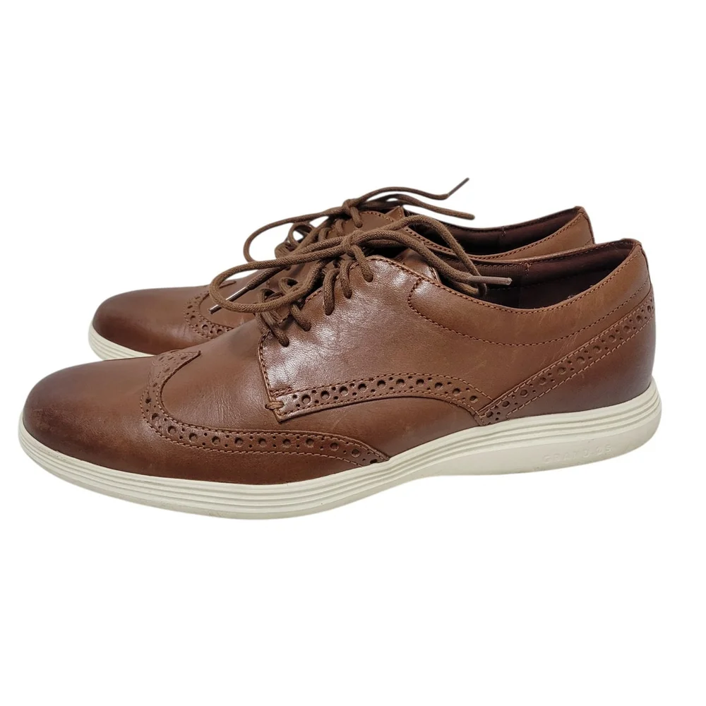 Cole Haan Men's Grand Tour Wing Oxford Woodbury Ivory Casual Shoes C29414 Sz 10M